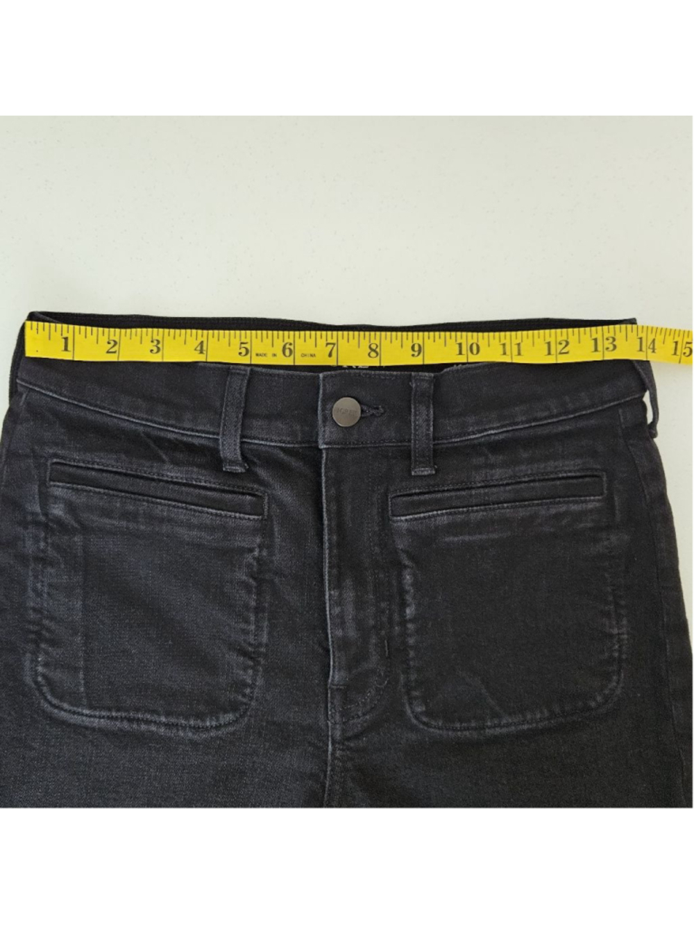 J.Crew '96 Slim Flare High Rise Jeans Size 27 Black Retro 90's Style - Picture 10 of 13